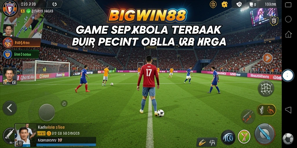 Tampilan gameplay menarik BIGWIN88 dalam pertandingan sepak bola.