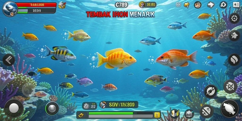 Tampilan gameplay C789 yang menarik dengan aksi tembak ikan.