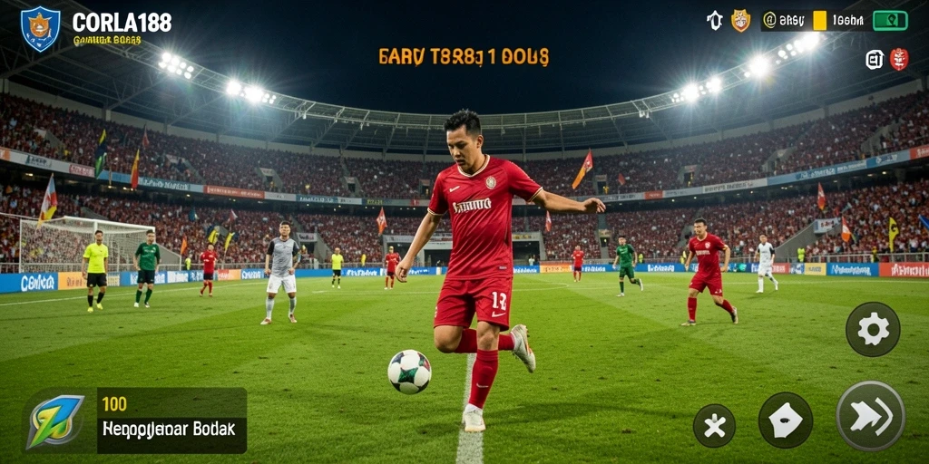 Tampilan gameplay sepak bola yang mendebarkan di CORLA188.