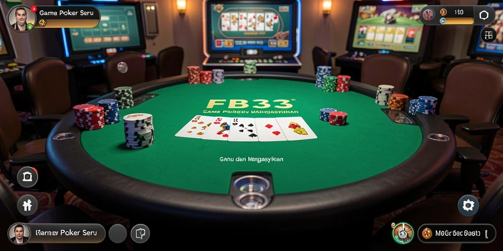 Screenshot gameplay FB333 menampilkan aksi poker yang seru dan mendebarkan.