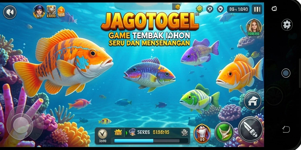 Tampilan gameplay seru dalam JAGOTOGEL menembak ikan.