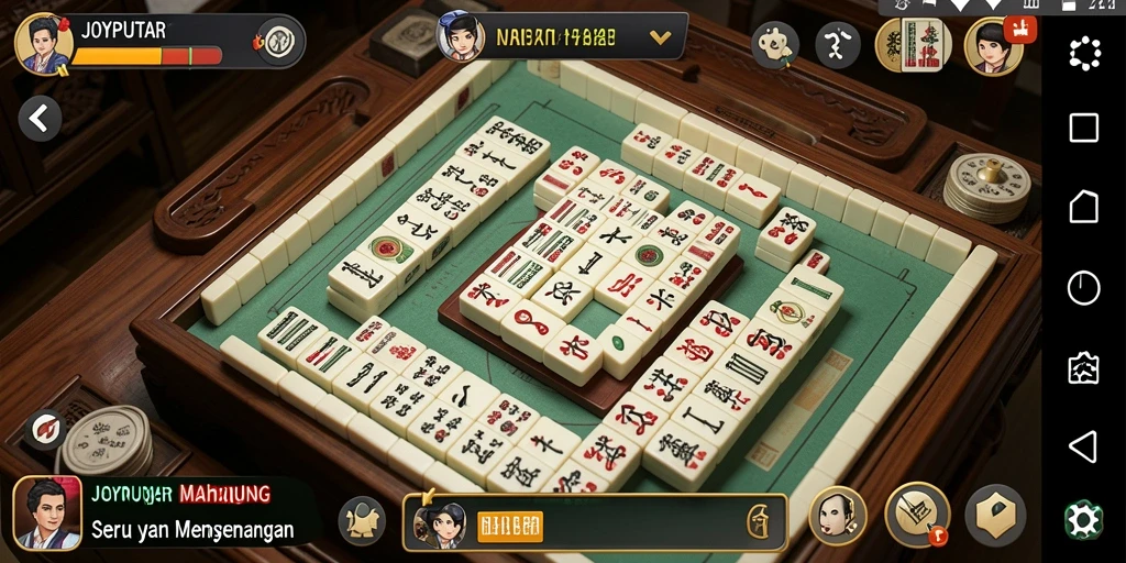 Tangkapan layar utama JOYPUTAR menampilkan gameplay Mahjong yang menarik.