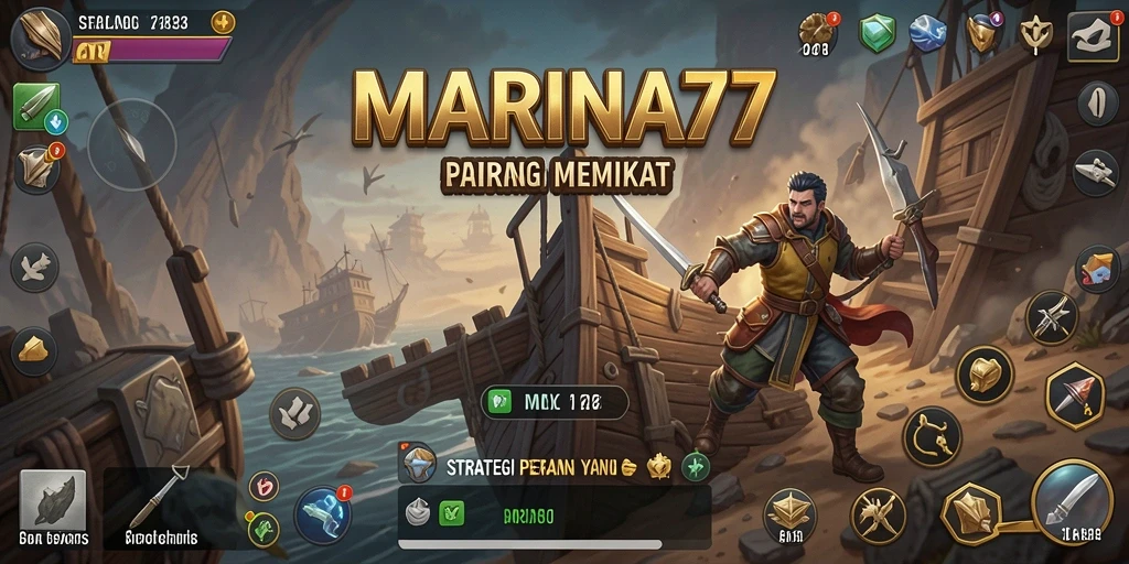 Screenshot utama MARINA77 menampilkan pertempuran taktis yang seru.