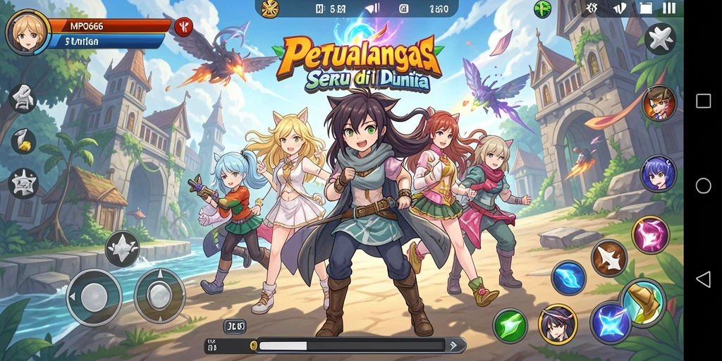 Screenshot MPO666 menampilkan karakter Anime dalam aksi seru.