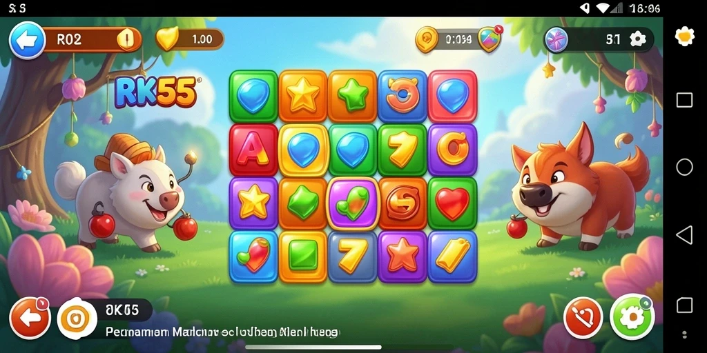 Tampilan gameplay seru dan penuh warna dari RK55.