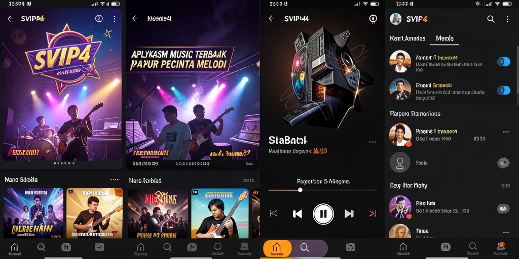 Screenshot SVIP4 menampilkan pengalaman gameplay musik yang seru dan interaktif.
