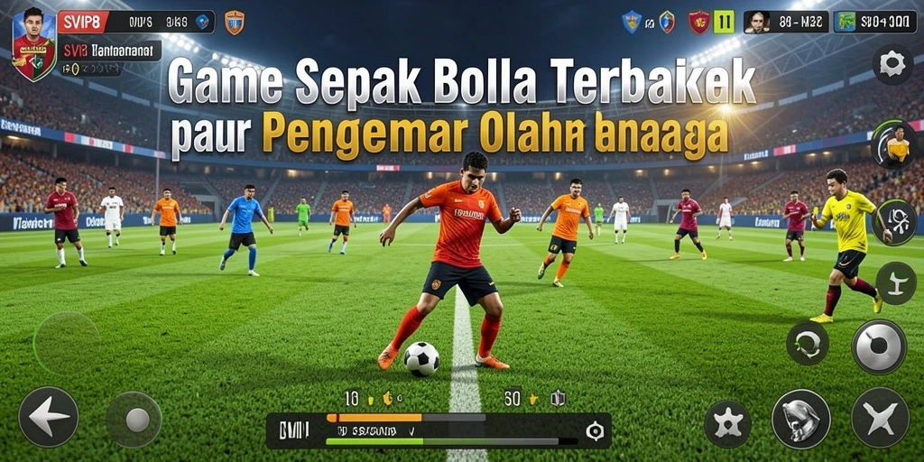 Tampilan gameplay SVIP8 dengan aksi sepak bola yang seru.