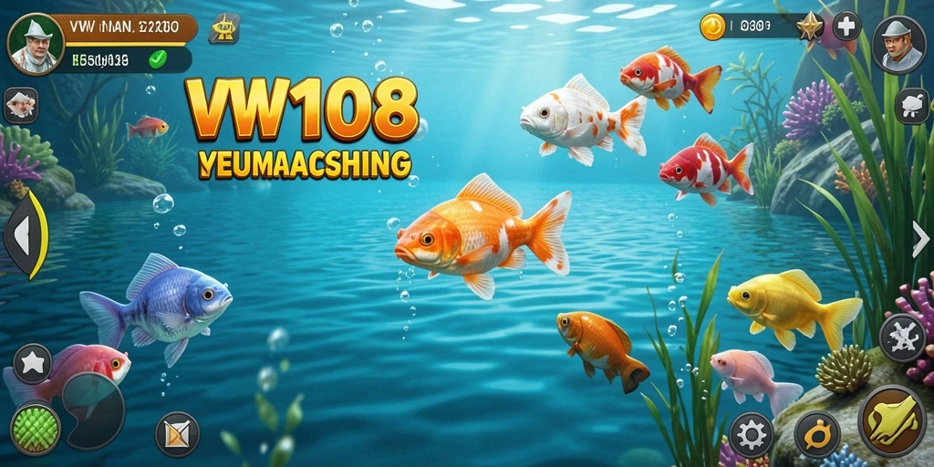 Tampilan gameplay VW108 dengan pengalaman memancing yang seru.